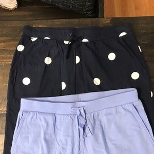 J crew crewcuts girls pants. Blue and navy blue with white polka dots. Size xl 1